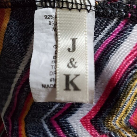 J & K Retro Zig Zag Racerback Sleeveless Long Maxi Length Tank Dress Size Medium - Picture 7 of 8